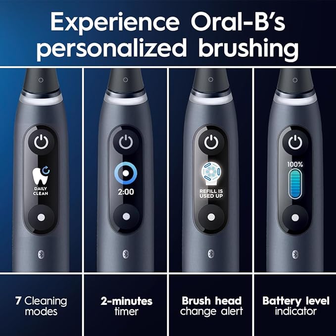Oral-B iO Series 9 Electric Toothbrush with 3 Replacement Brush Heads Black Onyx