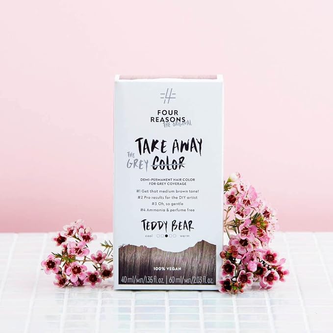 Four Reasons Takeaway Root Touch Up Hair Dye ? Teddy Bear 6.0 ? Demi-Permanent Color - Gray Coverage Root Hair Dye for Women ?Vegan &amp Fragrance Free