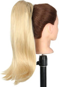 HIHELO 18 Inch Synthetic Straight Ponytail Hair Extensions Wig Bun Wrap Ponytail Barrette Clips for Women Hair Accessories (Color : P4/27)