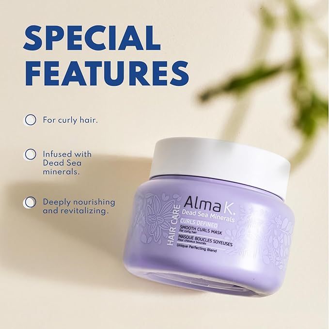 ALMA K Smooth Curls Mask - Hair Moisturizer for Dry Hair - Deep Conditioning Hair Mask for Damaged Hair - Hydrating Hair Mask for Curly Hair - 6.7 oz