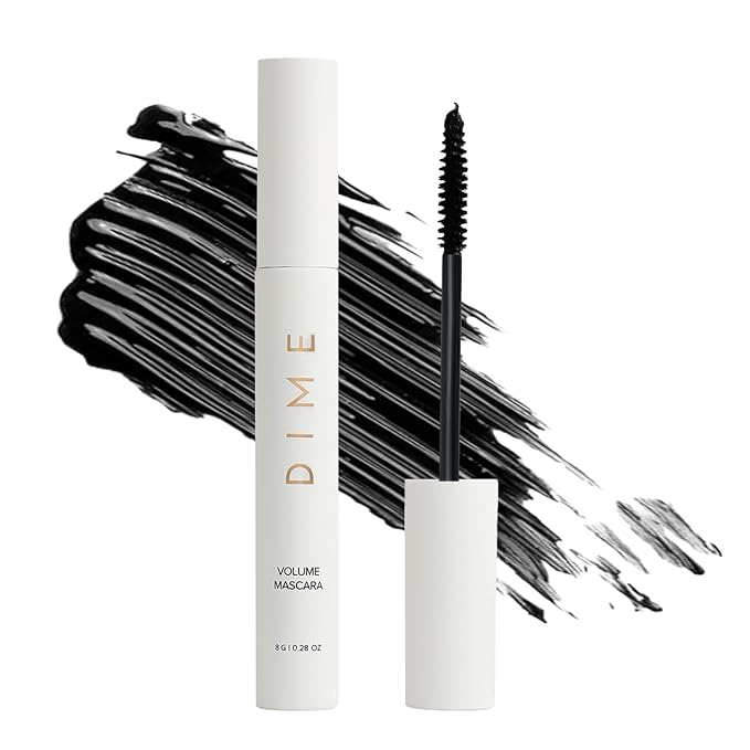 DIME Beauty Volume Mascara - Smudge-Proof Tubing Mascara for Fuller Thicker Lashes Adds Volume &amp Length Black 0.28 oz / 8 g