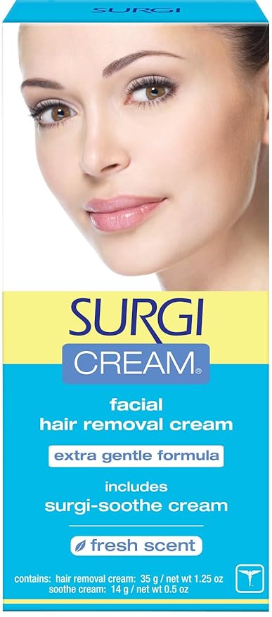 SURGI-CREAM Hair Remover For Face Extra Gentle Formula 1 oz (Pack of 12)