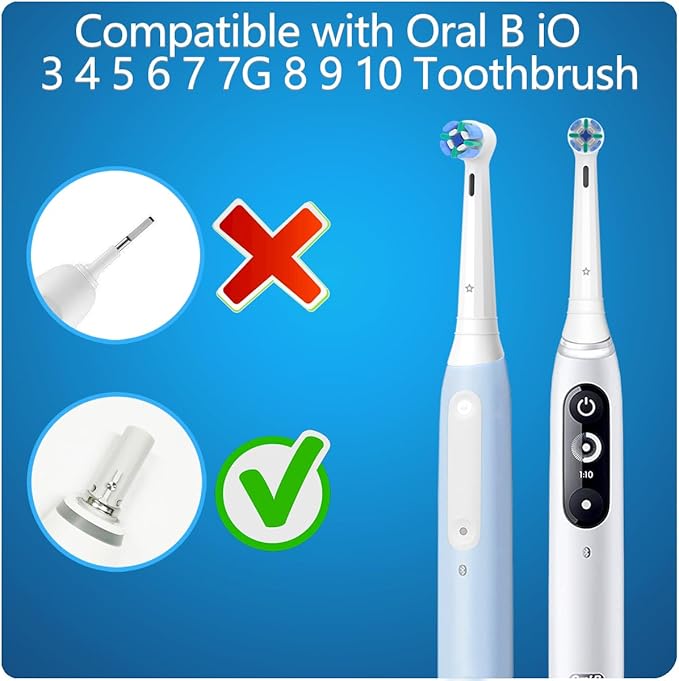 8 Pack Replacement Toothbrush Heads Compatible with Oral B iO Brush Heads for Oral-B iO 2/3/4/5/6/7/8/9/10/7G Series with Covers White