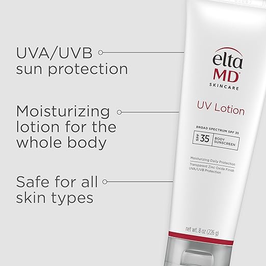 EltaMD UV Lotion Body Sunscreen SPF 30+ Sunscreen Body Lotion with SPF Made with Zinc Oxide and Hyaluronic Acid