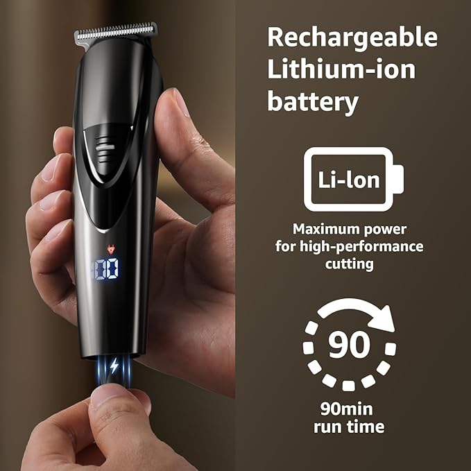 SHPAVVER Beard Trimmer for Men: Professional Barber Hair Clippers - 12-in-1 Cordless Grooming Kit - Waterproof Electric Razor with Turbo Speed &amp Precision Blades