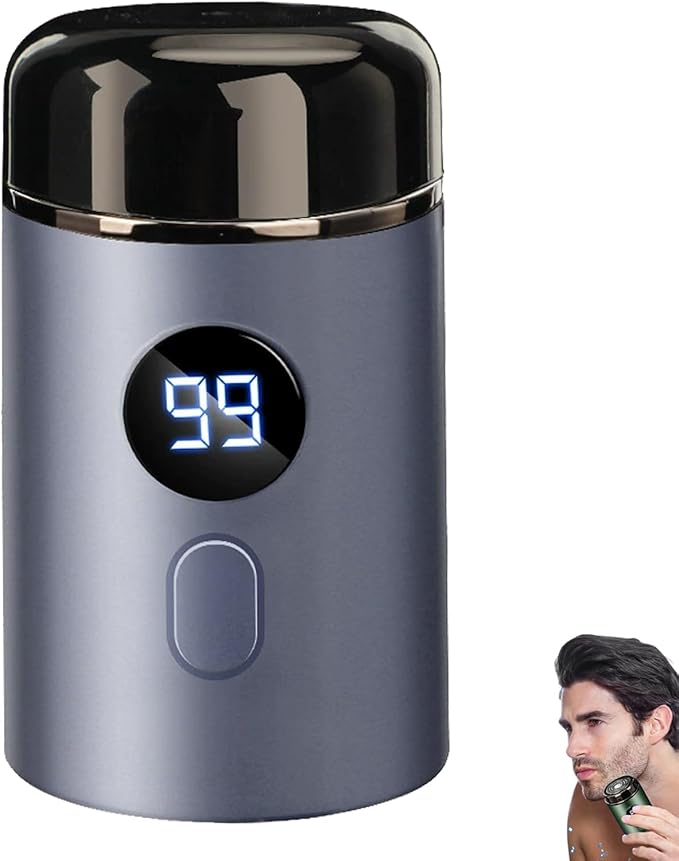 Hipinference Shavers Mini Portable Electric Shaver Turbo Blades Ipx7 Waterproof Trimmer Led Display USB Fast Charging Shaver Wet Dry Painless Shaving for Face and Body (Blue)