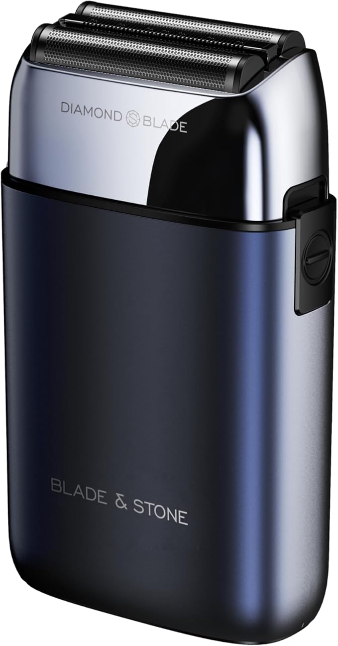 Blade &amp Stone PS501 Foil Shaver for Men ? Dual Foil Cordless Shaver with Graphene-X Blades and 8000 RPM Digital Motor ? All-Metal Rechargeable Wet and Dry Razor ? Dark Night