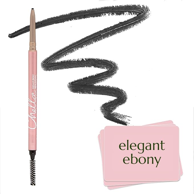 Chella Eyebrow Pencil ? Easy-to-Use Brow Definer for Shaping Filling &amp Blending ? Long-Wear Ebony Eyebrow Pencils for Women with Precise Tip (Ebony)