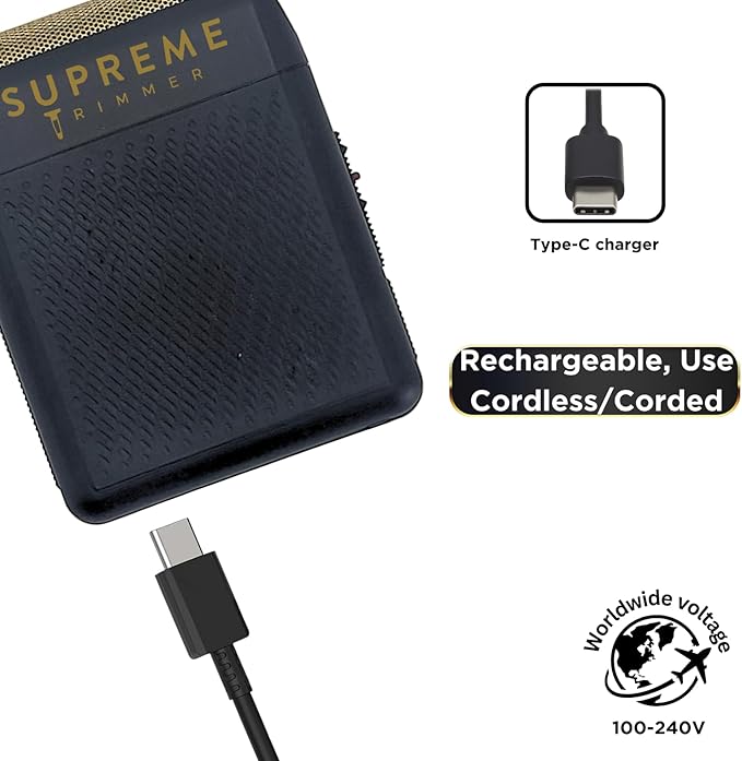 Supreme Trimmer Solo Single Foil Shaver for Pocket | 150 Min Runtime Cordless use Powerful USB-C Mini Travel Razor for Professional &amp Home use | STF101