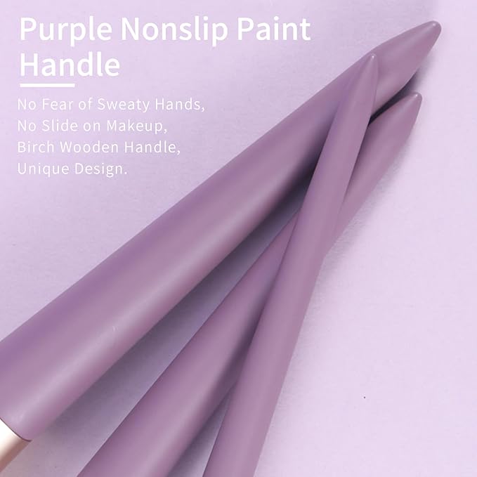Purple Natural Fiber Makeup Brushes Set with Case Vegan Makeup Brush Set Professional by ENZO KEN Colorful Cosmetic Brushes Makeup Set Make up Brush Set Professional Purple Makeup Brush Set Vegan.