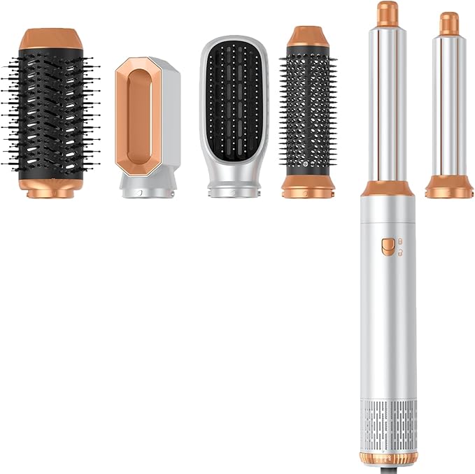 Hair Dryer Brush6 in 1 Professional Hot Air StylerPowerful Air Curling Wrap StylerNegative Ionic Hair Dryer Fast Drying Multi Hair Stylerfor Curling Volumizing Straightening Styling