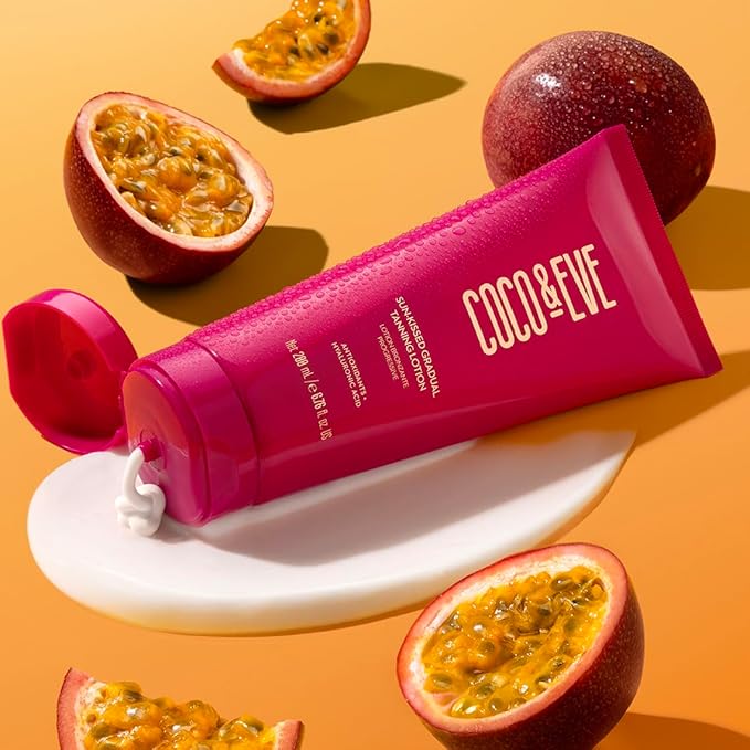 Coco &amp Eve Sun-kissed Gradual Tanning Lotion - Natural Sunless Moisturizing Tanner with 72H Hydration &amp Streak-Free Buildable Glow. Skincare-Infused with Antioxidants and Hyaluronic Acid (6.7