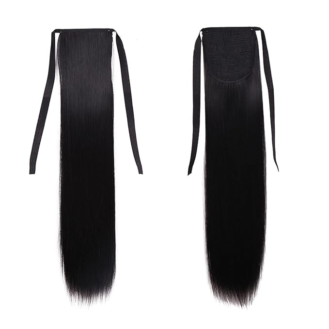 Hair Accessories 22/34 Inch Ponytail Extension Straight Hair Wig Bow Hair Band Synthetic Ponytail Women Extra Long Hair Extensions Hair Pieces For Women(0122inches)