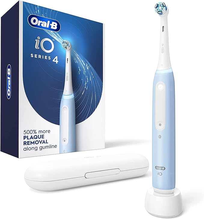Oral-B iO Series 4 Electric Toothbrush with (1) Brush Head Rechargeable ICY Blue