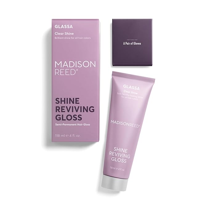 Madison Reed Color Reviving Gloss Glassa - Clear Semi-Permanent Hair Gloss Enhances Hair Color &amp Corrects Tone Adds Brilliant Shine Keratin &amp Argan Oil 4 Fl Oz (118 mL)