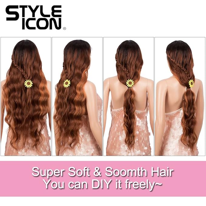 Style Icon 30 Inches Lace Front Wigs Deep Wave Wig Synthetic Wig (Middle Part Lace Wig TTOL 99A/340C/145T)
