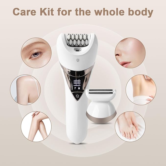 Electric Lady's Epilator2in1 for FaceChinArmLegArmpitBikini TrimmerShave&amp EpilateWide Head for Fast EpilationWet &amp Dry Lady Shaver2 Speeds