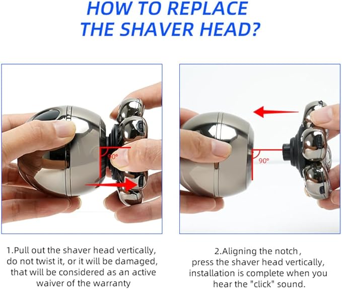 7D USB Rechargeable Electric Shaver for Men - 5 in 1 Waterproof with LCD Display Bald Head Shaver Wet Dry Razor (Grey)