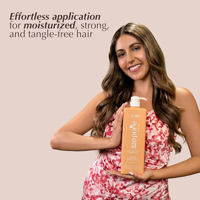 320Pure Moisture Lock Conditioner 32oz Hydrating Moisturizing Hair Conditioner for Women &amp Men Sulfate-Free Keratin &amp Argan Oil Formula for Color-Treated Damaged Dry Straight and Curly