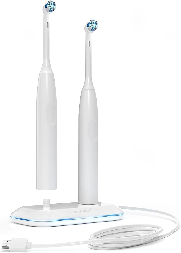 Galvanox 2-in-1 Dual Toothbrush Charger Compatible with Oral B Electric Toothbrushes Replacement for 3757 - Works with Braun OralB Pro Advantage Smart Genius Vitality iO and Kids Models