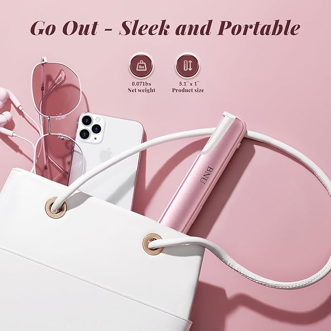 Dermaplane Razor for Women Face BNU Facial Hair Remover for Anti-Aging - Rechargeable - LED Light - Sonic Edges - 3 Speeds Ergonomic Handle Face Dermaplaning Tool 10 Weeks Pink