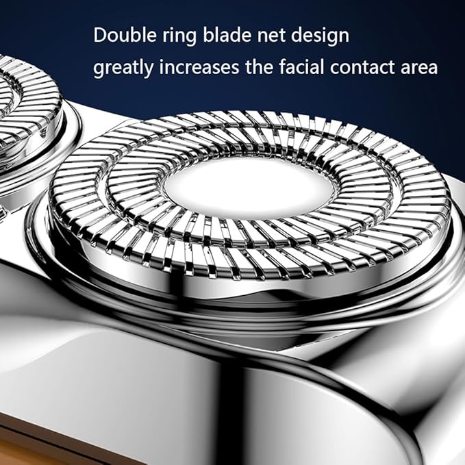Portable Rotary Dual Ring Electric Shaver Afeitadora El?Ctrica Port?Til Rotativa De Doble Anillo USB Rechargeable Portable Mini Small Steel Cannon Rotary Dual Ring Electric Shaver (Black)