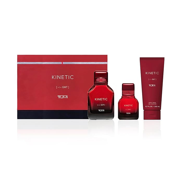 TUMI KINETIC [--:-- GMT] - Spicy Cologne for Men with Smoky &amp Woody Notes - 3.4 oz &amp 1.0 oz Eau de Parfum 6.7 oz Body Wash