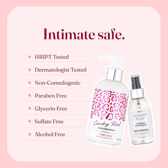 IntiMD Coochy Plus Intimate Shaving Complete Kit - Sweet Bliss &amp Organic After Shave Protection Soothing Moisturizer Mist - Antioxidant Formula Prevents Razor Burns Itchiness &amp Ingrown Hair