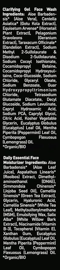 Brickell Men's Daily Essential Face Care Routine I Gel Facial Cleanser Wash and Face Moisturizer Lotion Natural and Organic Unscented Skincare Gift Set