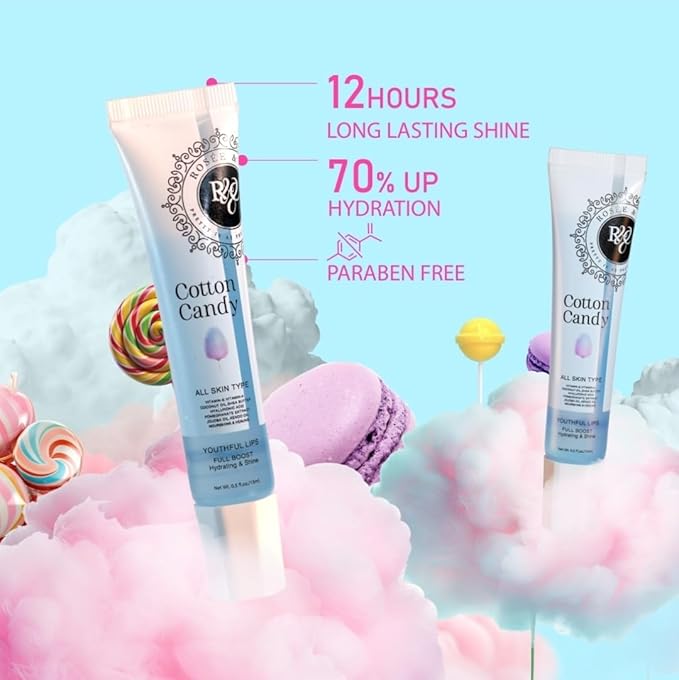 ROS?E &amp CO Rosee Lip Gloss Vegan &amp Cruelty Free Treatment Professional Make up Long Lasting Glossy with Shea Butter Moisturize Protect &amp Smooth High Shine Non-Sticky - Set of 8-2