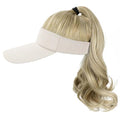 Visor Hat Wig for Women Baseball Cap Wig With Curly Synthetic Hair Extensions Ponytail Cap Wig Sun Hat With Hair Wig