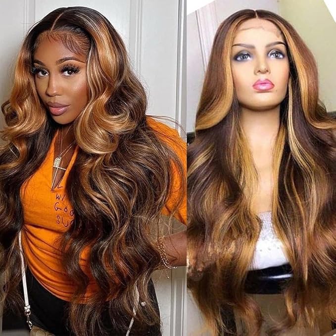 Body Wave Lace Front Wigs Human Hair Pre Plucked 13x4 HD Lace Frontal Wigs Human Hair 180 Density Natural Black Wigs for Women Human Hair Lace Front Wig with Baby (4/27 20 inch)