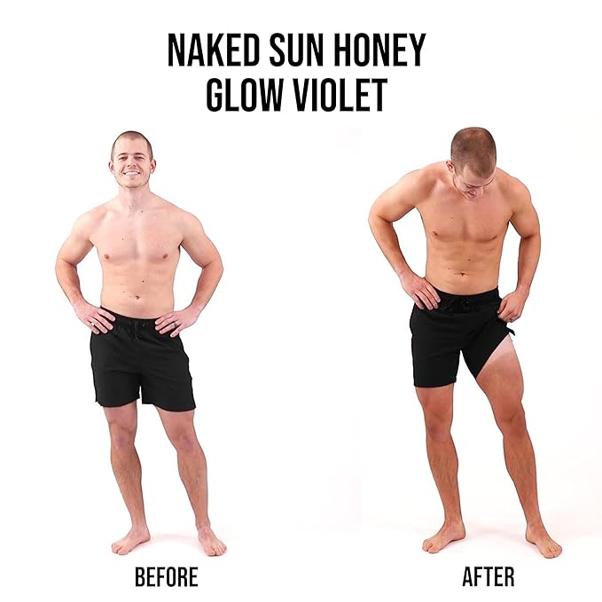 Naked Sun Honey Glow Violet Spray Tan Solution - 32 oz Airbrush Sunless Self Tanning Spray
