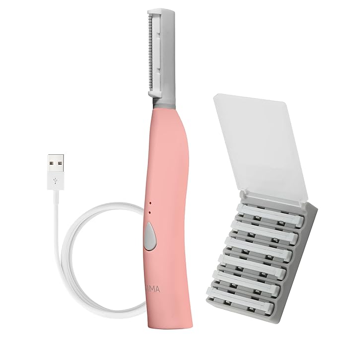 SPA SCIENCES - SIMA Patented Dermaplane Razor for Women Face ? Painless 2-in-1 Facial Exfoliation &amp Peach Fuzz Hair Removal ? Anti-Aging ? 3 Speeds ? Rechargeable ? 7 Weeks Treatment