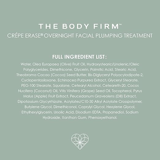 BODY FIRM Crepe Erase Plump &amp Firm Facial Treatment Anti-Aging Skin Care Hydrating Face Moisturizer Night Cream for Face and Neck Moisturizing and Firming Supports Wrinkle &amp Crepe Skin 1