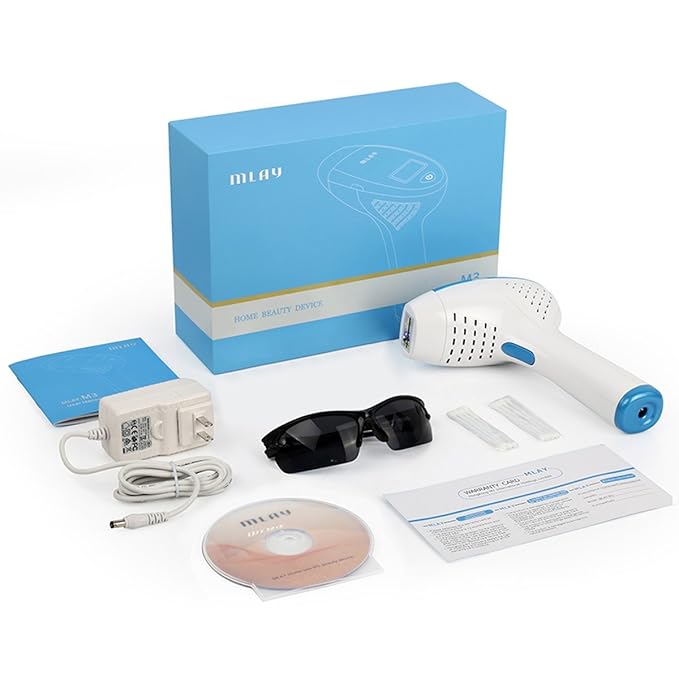 T1 Face and Body Hair Removal System - Painless IPL Hair Removal Device for Women &amp Man - Cooling Gel is Not Required - FDA cleared - Home Use IPL Hair Remover