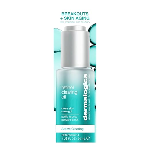 Dermalogica Retinol Clearing Oil Face Serum with Salicylic Acid - Anti-Aging Acne Treatment That Delivers Clearer Vibrant Skin by Morning (1 Fl Oz)