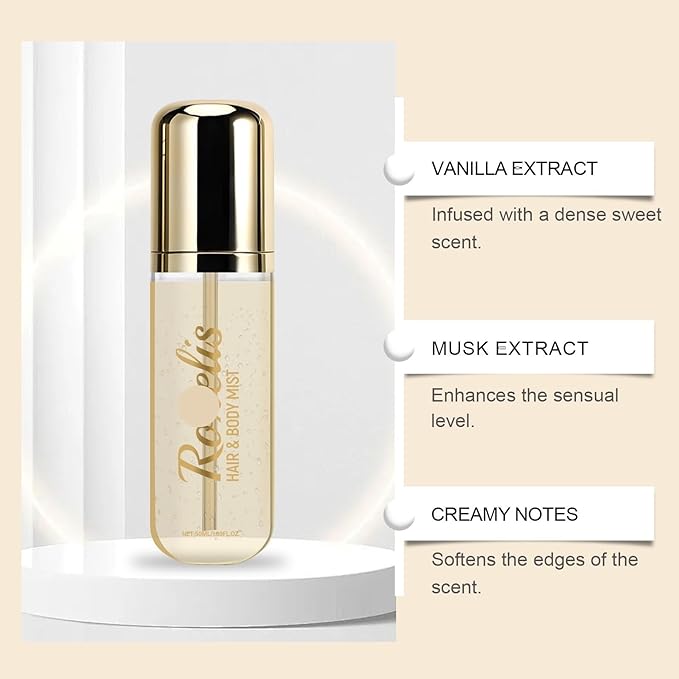 Vanilla Body Fragrance Spray - Long-Lasting Natural Scent For Wrists Neck &amp Hair - Perfect For Daily Wear &amp Dates(3PCS)
