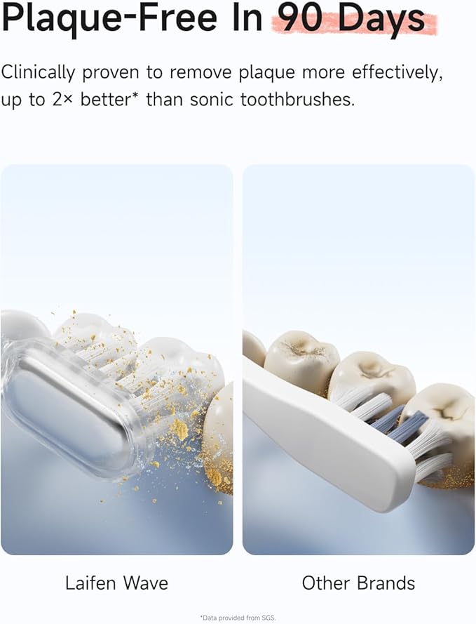 Laifen Wave Special Electric Toothbrush New 2025 Version Oscillation &amp Vibration Sonic Electric Toothbrush for Adults with App 2 Brush Heads IP68 Waterproof Travel Powered Toothbrush (Matte Pin