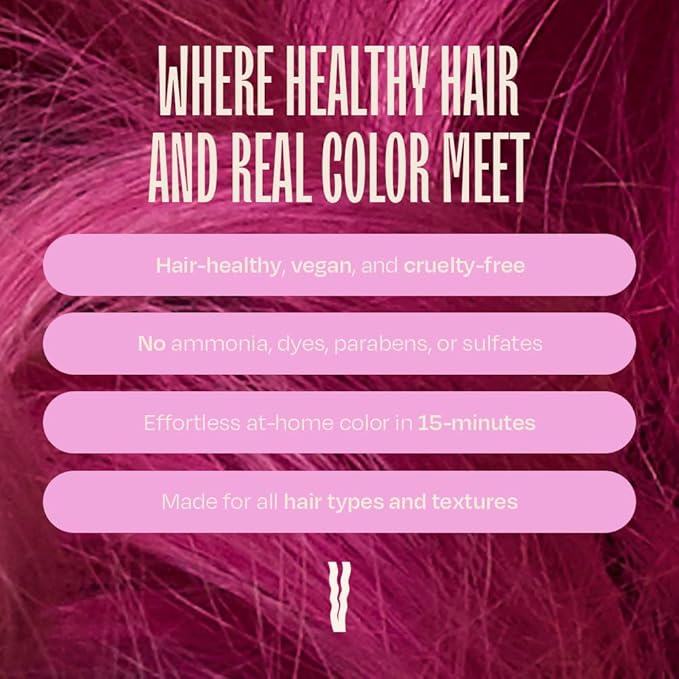 Overtone Semi Permanent Hair Color Conditioner Pastel Magenta is Magenta Morning 8 oz Nourishing Damage-Free Color Depositing Mask for All Hair Types with Shea Butter &amp Coconut Oil Vegan