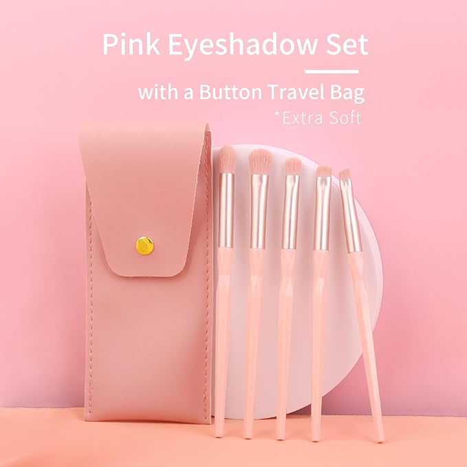 Pink Portable Eye Shadow Brush Set Vegan Eyeshadow Brushes Set Small Nose Contour Brush Diamond Eyeshadow Brush Eyeshadow Blending Brush Colorful Eye Makeup Brushes Set Professional.