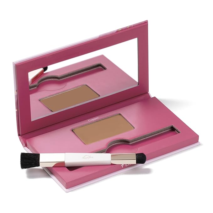 eSalon Root Touch Up + Brow Powder Conceal &amp Cover (Copper) - Hairline Powder for Women - Scalp Concealer &amp Filler for Thinning &amp Gray Hair Coverage - Creates Thicker &amp Fuller-Looking