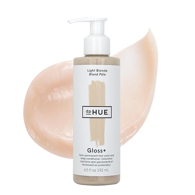 dpHUE Gloss+ Light Blonde - 6.5 oz (8-12 Applications) - Semi-Permanent Hair Color &amp Conditioner - Lasts Up to Eight Washes - Paraben SLS &amp SLES Sulfate Free - Vegan Leaping Bunny Certified