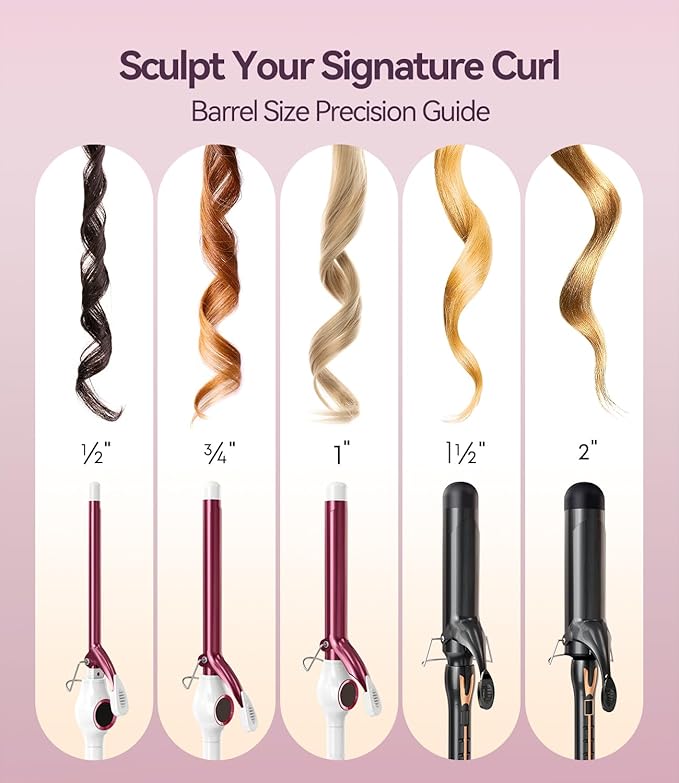 Curling Iron 1 1/2 Inch for Big Curls 14 Heat Settings Big Barrel 1.5 Inch Ceramic Large Barrel Curling Iron 1 1/2 Inch with Argan Oil Infused