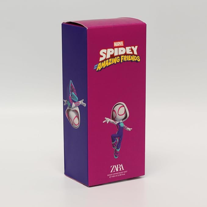 Zara Ghost Spidey Body Mist for Kids Fruity Scent with Strawberry Lime and Vanilla Inspired by Superhero Adventures Fragrance Spray 100ml (3.4 fl. oz.)