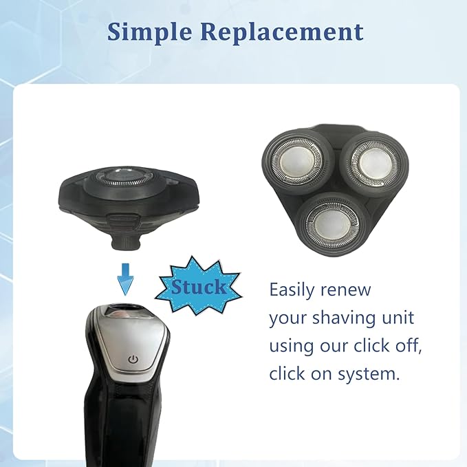 Ruixin Replacement Complete Head for Philips Shavers Series 5000/6000OEM SH50 MultiPrecision Blades Upgrade Head for SH50 Electric Shavers