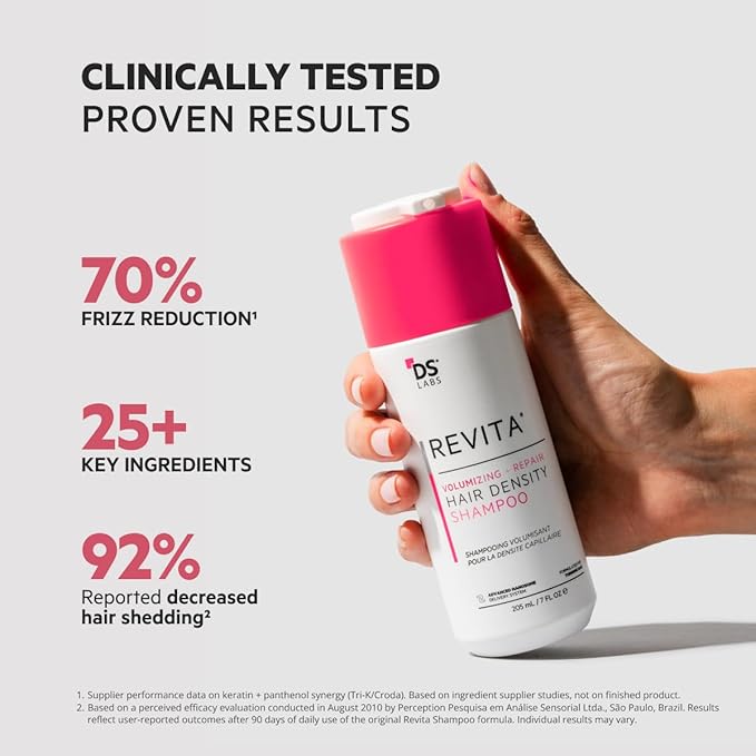 DS Labs Revita Volumizing Shampoo &amp Conditioner Set for Women ? For Fine Flat Thinning Hair Weightless Root Lift Supports Hair Density Sulfate-Free Color-Safe (205 mL Each 2 Count)