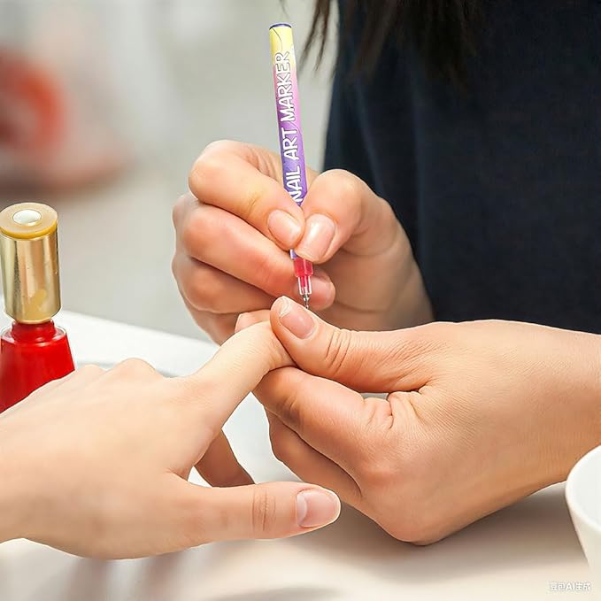 12 Colors Nail Art Pens Set 2026 New Nail Art Markers for Gel Nails 3D Nail Polish Markers Quick Dry Dotting Point Liner Pens Acrylic Paint Pens for Drawing Painting DIY Nail Art (3 Set)