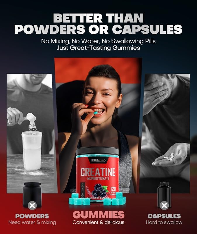 99.99% Creatine Monohydrate Gummies More 15% Strength 5X Energy &amp Muscle Support Pre-Workout Complex Creatine for Women &amp Men with 5000mg Creatine L-Taurine B12 Mg and K Vegan