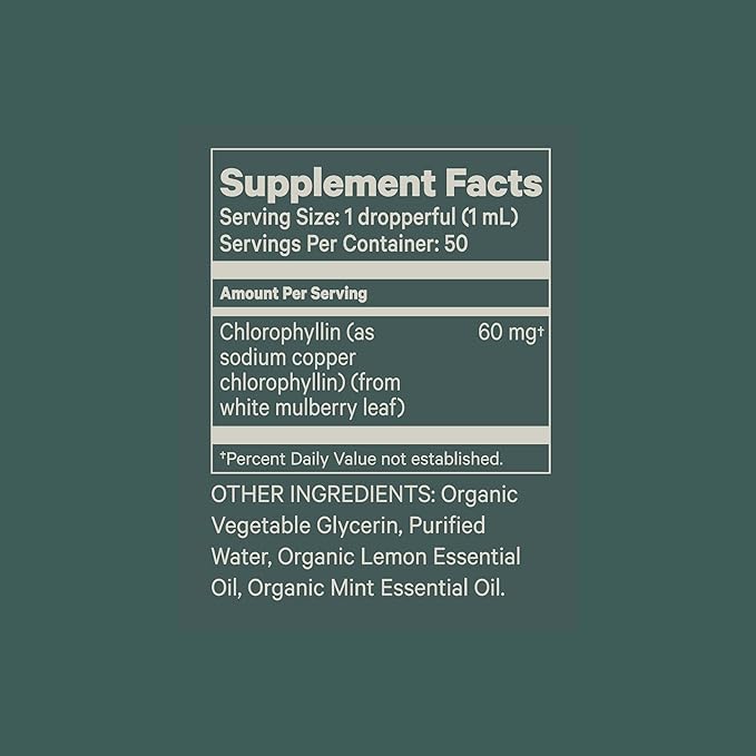 Juna Chlorophyll Liquid Drops (2-Pack) - 3X Potency Concentration - Detox Debloat Cleanse Internal Deodorant Energy &amp Cellular Support Supplement - Fresh Minty Lemon Taste
